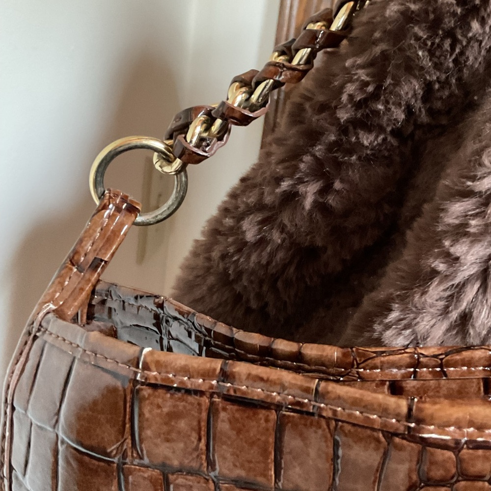 GIANNI BINI CROCODILE EMBOSSED HANDBAG. - Picture 3 of 10